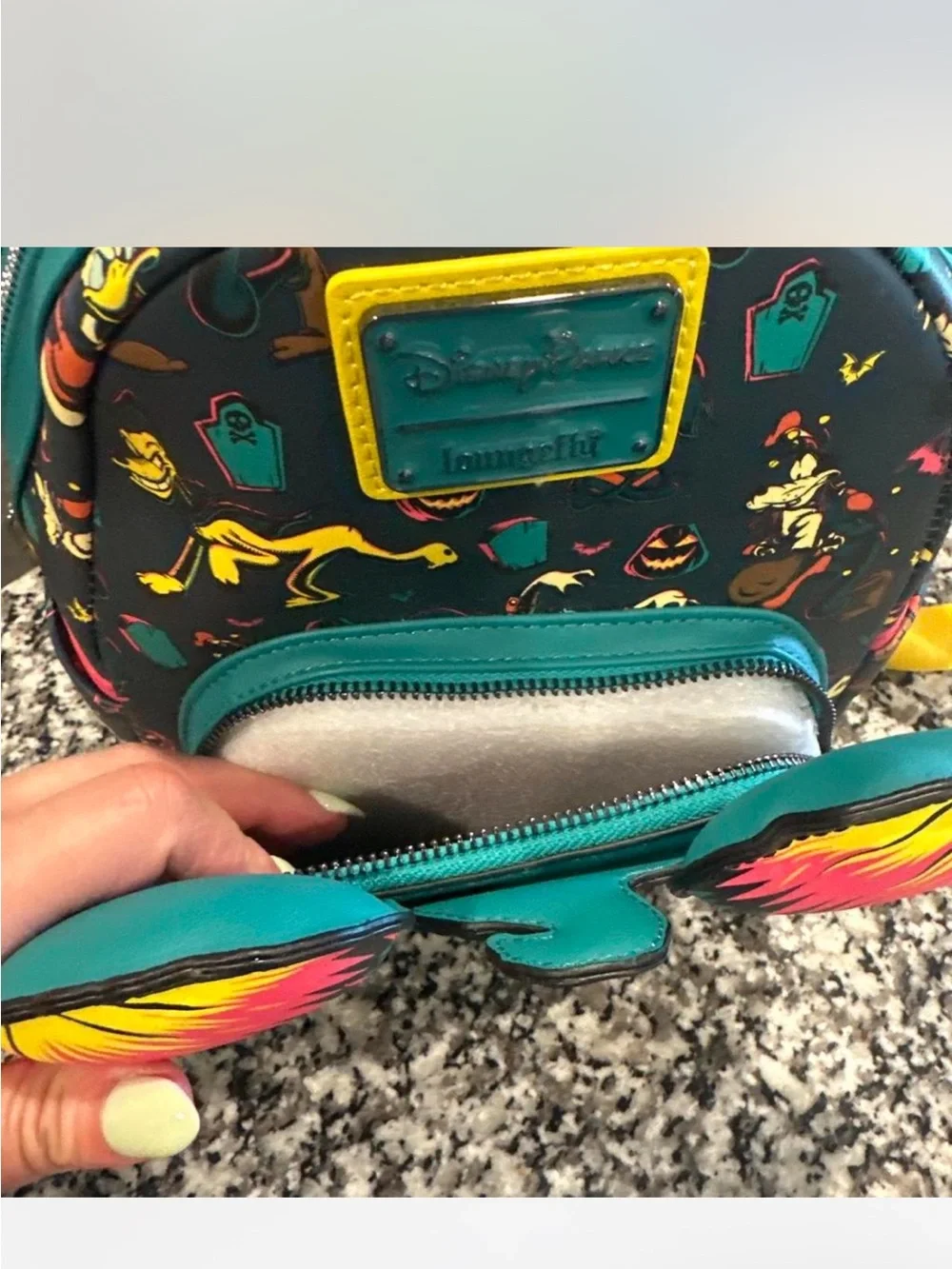 Loungefly Halloween Pumpkin Mickey Backpack - Black, Teal, Pink, Yellow